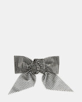 RHINESTONE MESH HAIR BOW BLACK/SILVER